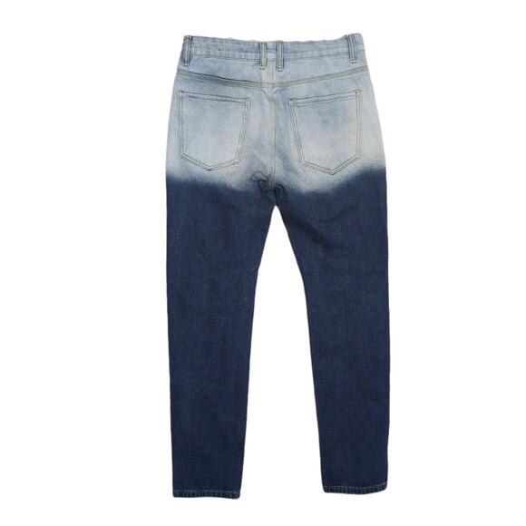 GB18401-2010 Classic B Men's 32x31 Distressed Bleach Jeans Bear Varsity Patches - Picture 2 of 8